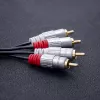 Audio cable Qoltec 52337 2 m 2 x RCA Black