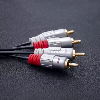 Audio cable Qoltec 52337 2 m 2 x RCA Black