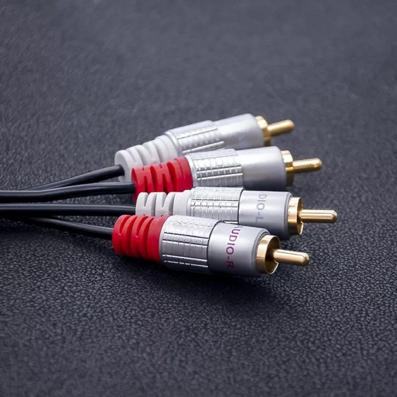 Audio cable Qoltec 52337 2 m 2 x RCA Black