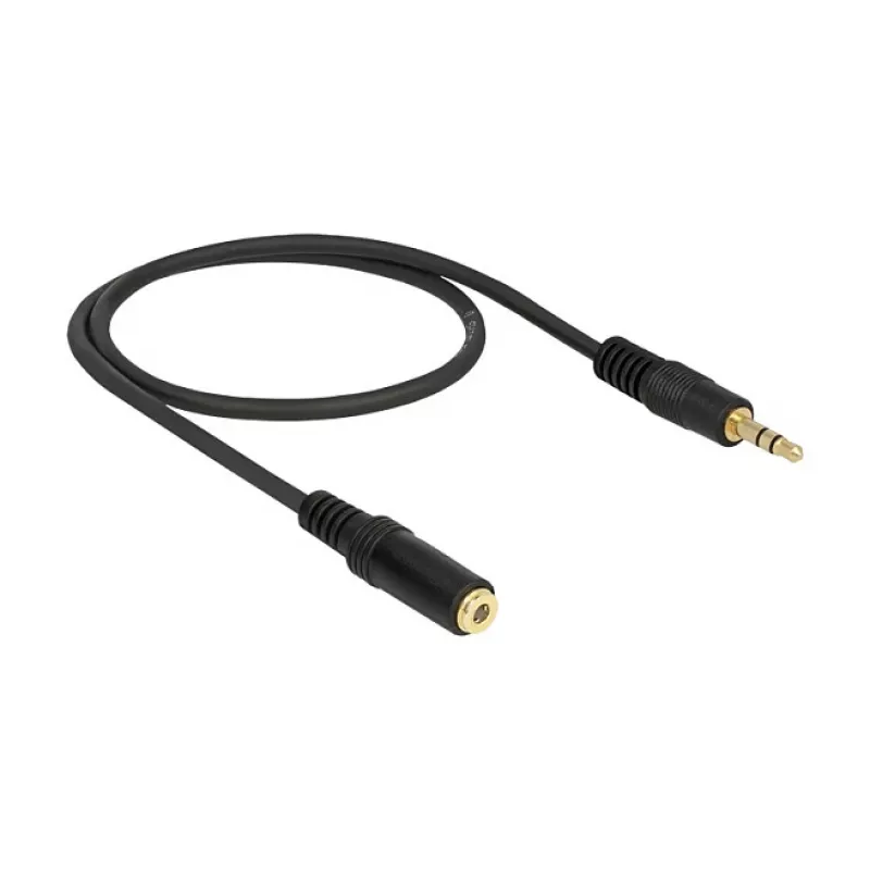 Audio Cable 3.5mm M-F DeLOCK 83762 0.5m Black