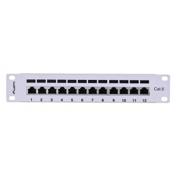 Patch panel LANBERG PPF6-9012-S, 12-port, metal, grey, 1U, 215×130×44.5 mm