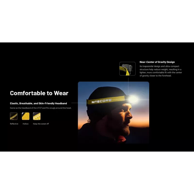 Nitecore NU27 flashlight Black, Yellow Headband flashlight LED