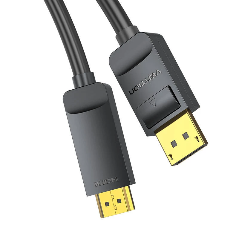 DisplayPort to HDMI cable adapter Vention HAGBH, 2 m, black, 7 mm diameter