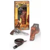 Toy metal cowboy revolver Pulio 155201/0 with holster — single-shot replica, metal construction