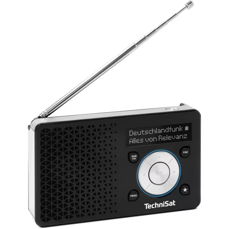 TechniSat DigitRadio 1 A 0100/4997 Digital Radio, DAB+/FM, RDS, 40 Presets, ASA Warning Function, Black/Silver