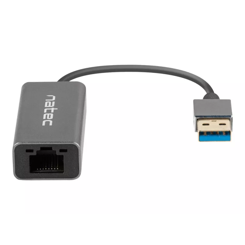 USB hub NATEC Cricket USB 3.2 Gen 1 Type-A with RJ-45 Ethernet 1000 Mbit/s, aluminium housing, black