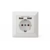 Safety socket for flush mounting Digitus DA-70613 with 2 USB ports