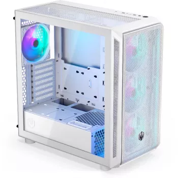 Endorfy Arx 700 ARGB PC-Enclosure, Midi-Tower, ATX, Tempered Glass - including 4x 140-mm-ARGB-Fan, White (EY2A017)