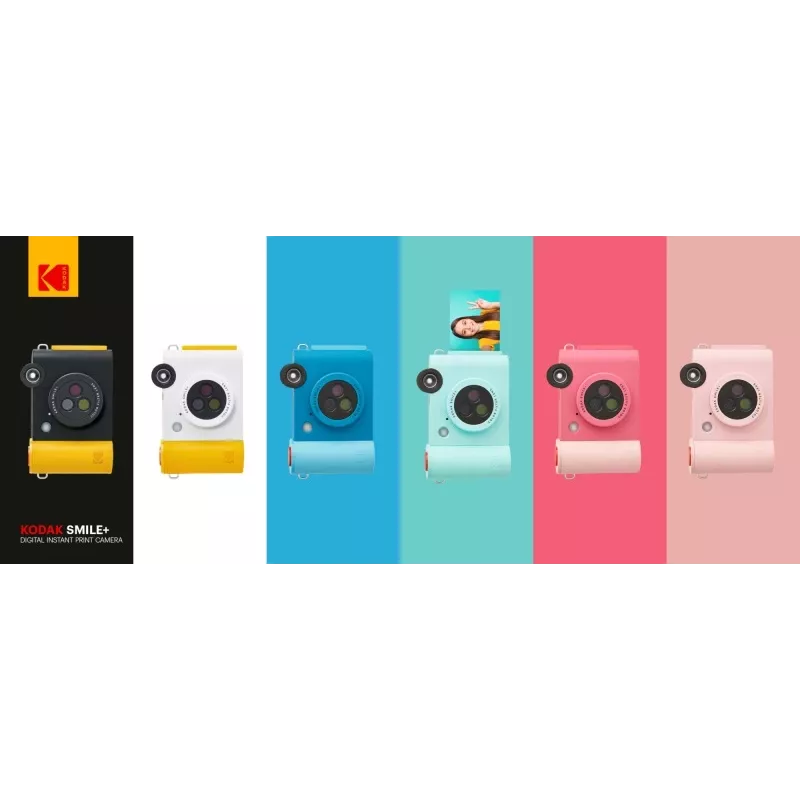 Instant print camera Kodak SMILE+ 2x3 Black — portable instant photo camera with 2×3 prints