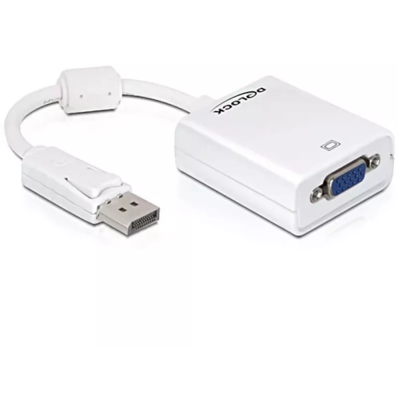 Video Cable Adapter DeLOCK 61766 0.125m VGA DisplayPort White