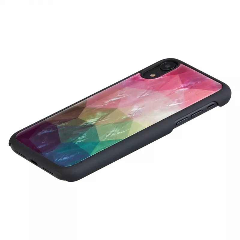 Smartphone case iKins for iPhone XR — water flower design, black