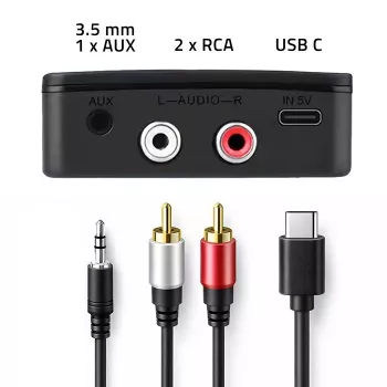 Wireless Audio HiFi transmitter receiver QOLTEC model 56981 — Bluetooth/line-in audio bridge
