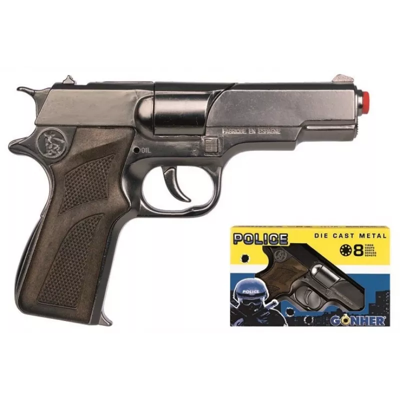 Metal police pistol Pulio GONHER 125/0 155125/0 — metal toy pistol, model 125/0