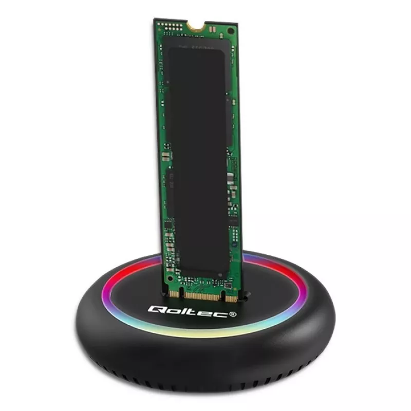 Qoltec 52275 M.2 SSD drive docking station, SATA/NVMe, USB-C