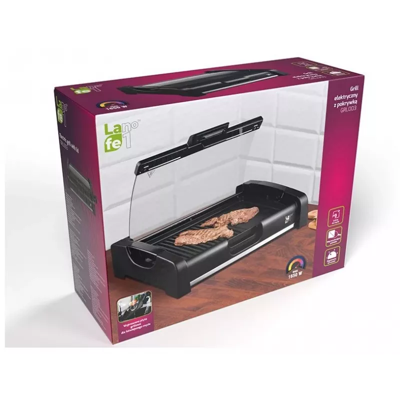 Lafe GRL-003 Electric Contact Grill with Lid, 1650 W