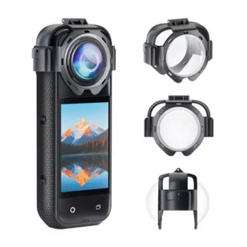 Lens Covers Puluz PU750T for Insta360 X5 Snap-On protective lens caps set