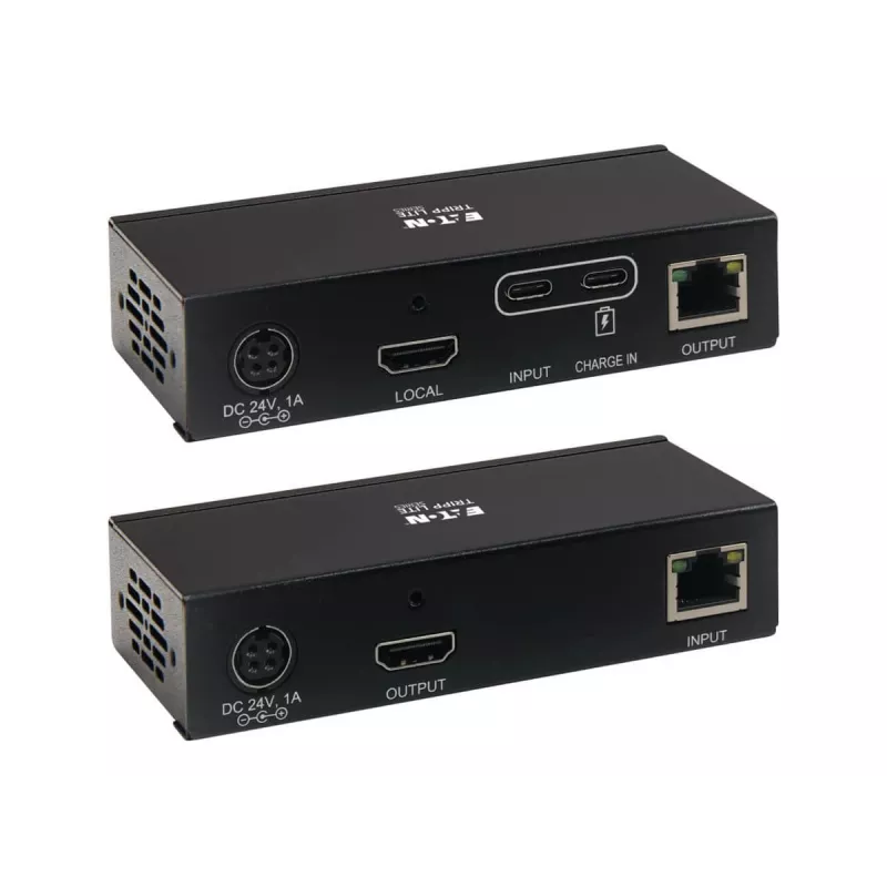Eaton Tripp Lite Series USB C to HDMI over Cat6 Extender Kit with KVM Support, 4K 60Hz, 4:4:4, Transmitter/Receiver, USB, PoC, HDCP 2.2, up to 230 ft., TAA, - Expansion for Video