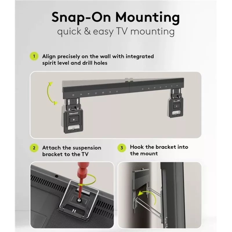 Fixed TV wall mount WENTRONIC Goobay Ultraslim 70822 XL Black for flat screens