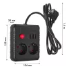 Power strip MACLEAN MCE387 B — 2 sockets, 3×USB A, 110–240V, 1.5 m cable, max 2500W