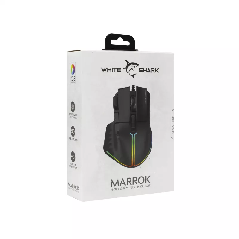 Mouse White Shark MARROK Black USB Type-A
