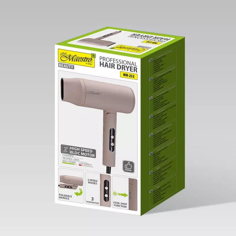 Maestro MR-232 Hair dryer 2000 W Pink