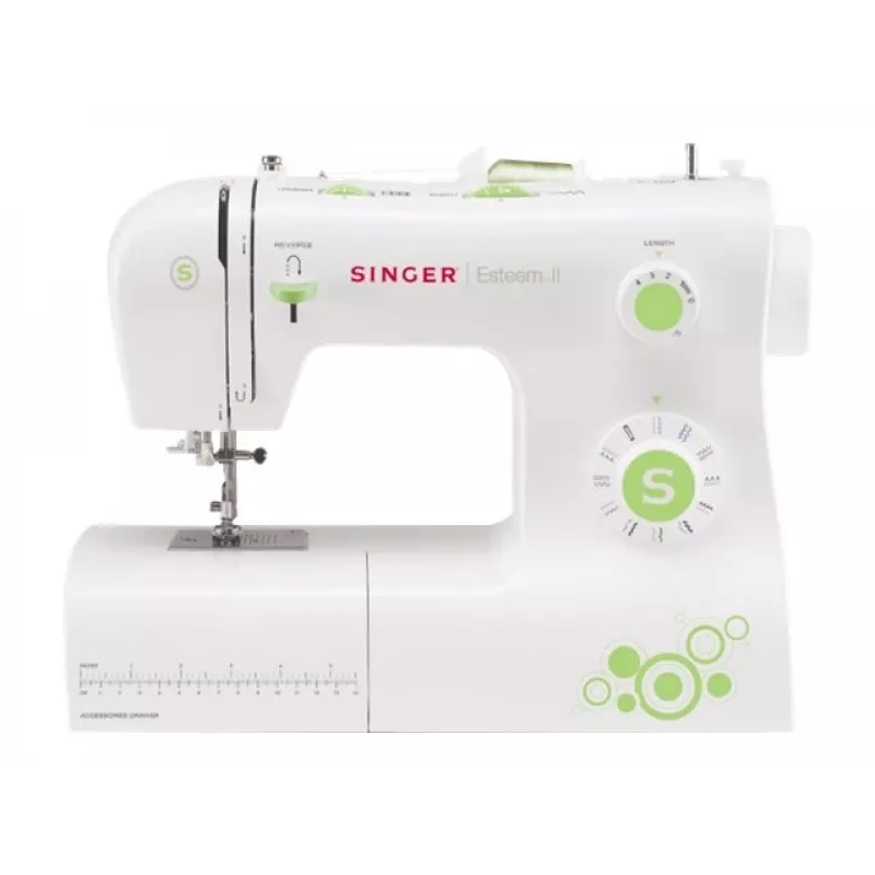 Sewing machine SINGER Tradition 2273 — semi-automatic, 23 stitches, 4-step buttonhole, free arm, white