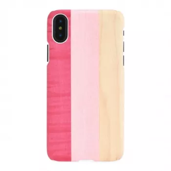 Smartphone case man and wood for iPhone X/XS — pink pie white
