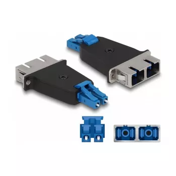 DeLOCK Optical Fiber Hybrid Coupler LC Duplex male to SC Duplex female blue