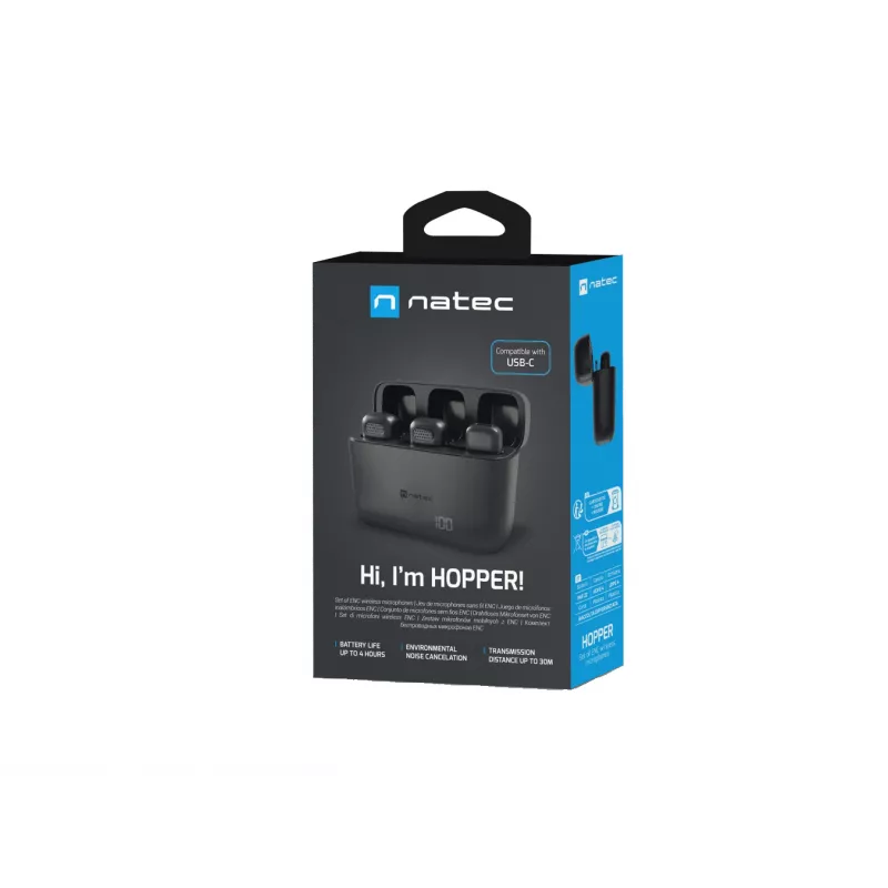 NATEC Hopper Black Lavalier/Lapel microphone