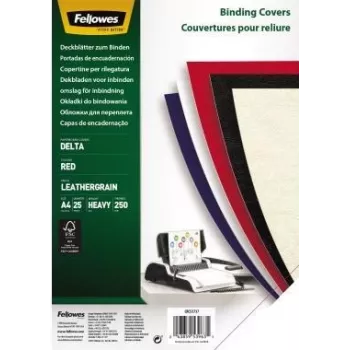 Fellowes - A4 (210 x 297 mm) - Red - 250 g/m² - 25 pc(s). binding strip cover made from cardboard (5373702)