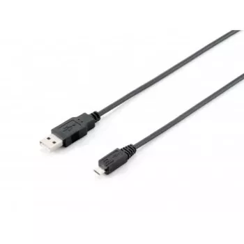 Equip USB 2.0 Type A to Micro-B Cable, 1.0m, Black, 1 m, USB A, Micro-USB B, USB 2.0, Male/Male, Black