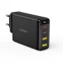 CHOETECH GaN 140W 4‑port charger — 2x USB‑C, 2x USB, black (PD6005)