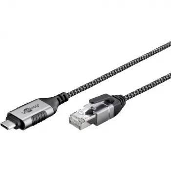 Goobay Ethernet-Cable USB-C 3.1 to RJ45 Slim 1 m - connects router, modem or (74401)