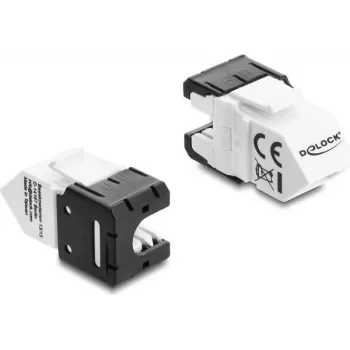 DELOCK Keystone Module RJ45 jack to LSA Cat.6A 45° angled unshielded 180°
