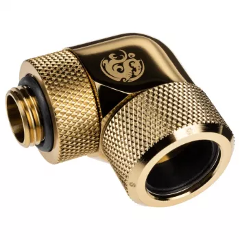 Tubing adapter BitsPower BP-TBE90RMLA16 — brass 1.6 cm diameter computer cooling part