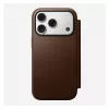 Leather folio phone cover Nomad Modern Leather Folio for iPhone 17 Pro — brown, fits 6.3 inch (16 cm), 4 card pockets