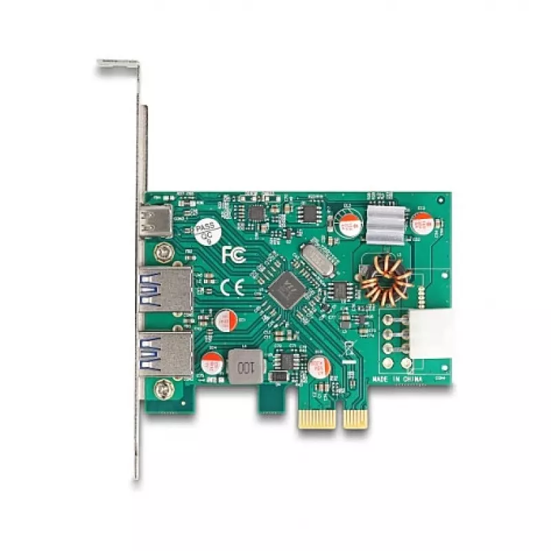 DeLOCK PCI Express x1 Card USB Type-C PD 30W 2x USB Type-A 5Gbps