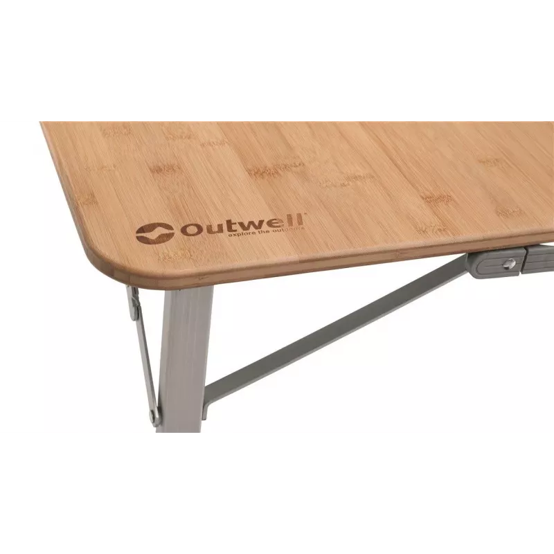 Outwell Custer L Brown camping table — Bamboo top, Aluminium frame, 700×1200 mm, 11.5 kg