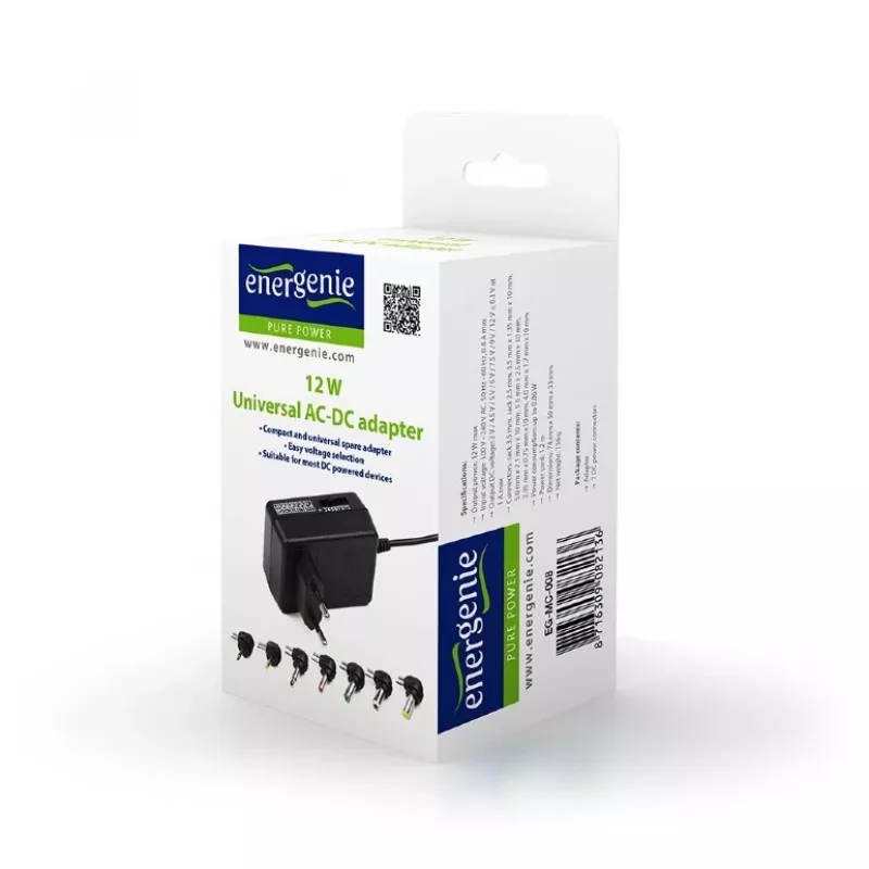 EnerGenie EG-MC-008 Power Adapter/inverter Indoor 12 W Black