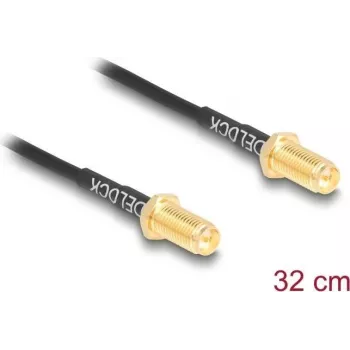 Coaxial cable DELOCK 90893 RG-174 0.32 m RP-SMA to RP-SMA Black