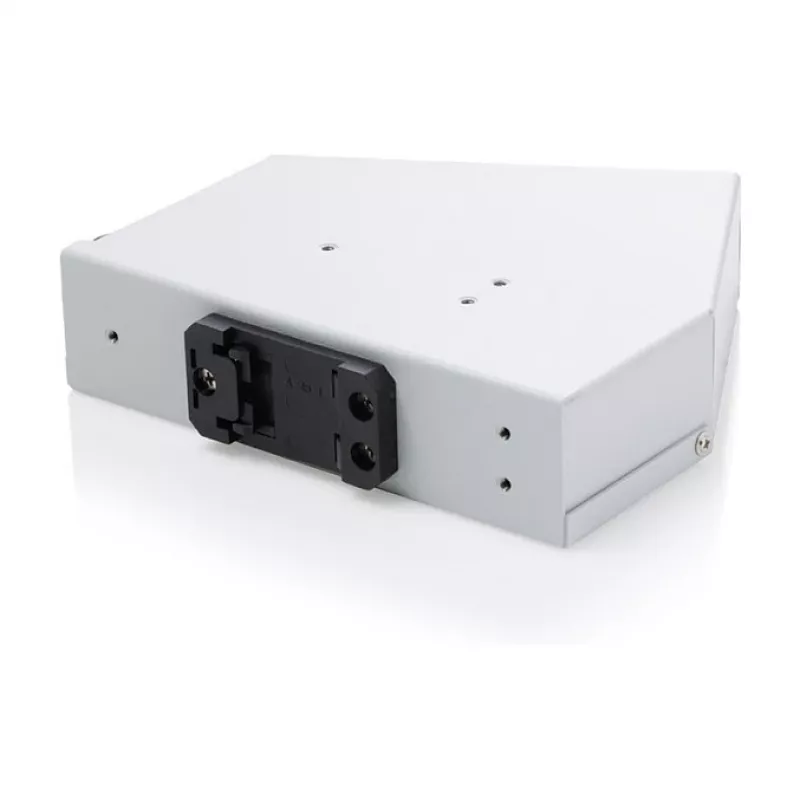 DIN rail fiber optic splice distributor DIGITUS DN-96893 — angled, 6 SC DX / LC Quad, aluminium, grey