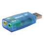 USB External Sound Card Gembird Virtus2 — USB interface, 3.5 mm headphone, blue transparent