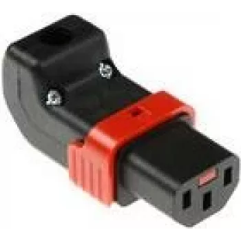 ACT C13 IEC Lock+ rewireable up or down angled connector black, PA130100DBK (SFO67A)