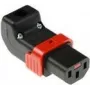 ACT C13 IEC Lock+ rewireable up or down angled connector black, PA130100DBK (SFO67A)