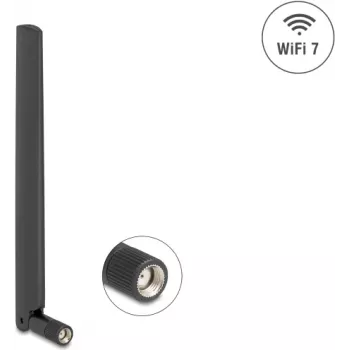 Omni-directional network antenna DELOCK 81452 RP-SMA, 4.4 dBi, 2.4–7.125 GHz, 169.7 mm