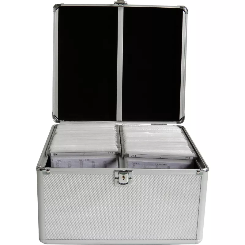 MEDIARANGE BOX76 - Enclosurebox - 300 Disks - Silver - Fleece - Plastic - Wood - 120 mm - Aluminium