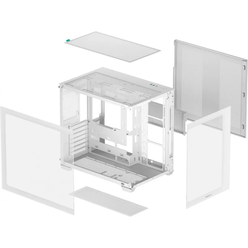 PC case DeepCool CG530 WH Midi Tower — ATX/Micro ATX/ITX, tempered glass, 2×3.5 inch + 3×2.5 inch bays, supports up to 410 mm GPU
