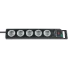 Power Extension Brennenstuhl 1153380115 2.5m 5 AC Outlets Black Grey