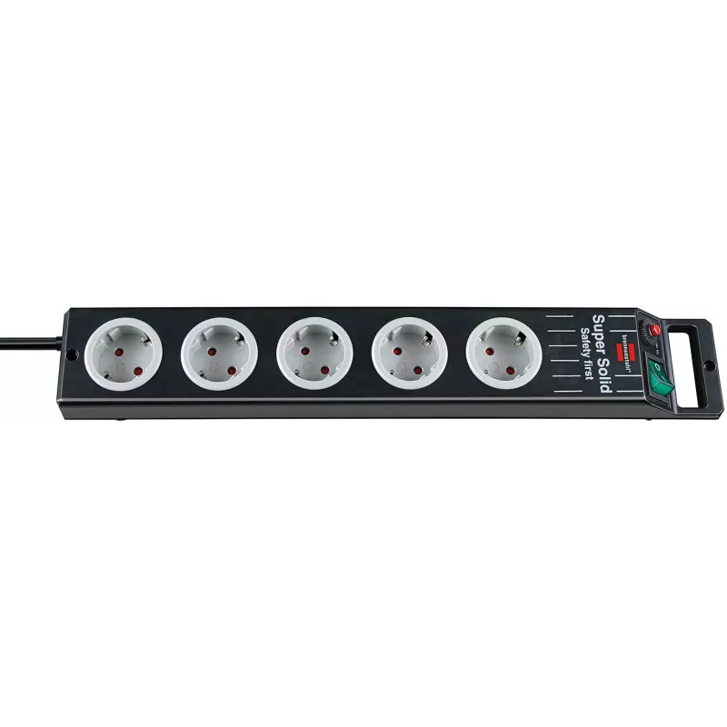 Power Extension Brennenstuhl 1153380115 2.5m 5 AC Outlets Black Grey