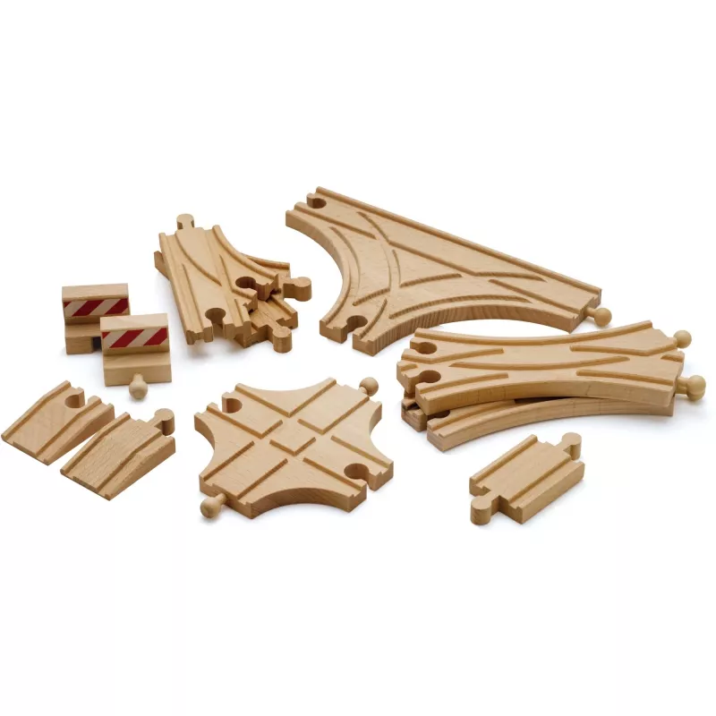 BRIO 33307 railway track set – 11 wooden pieces for expansion